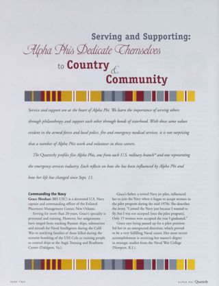 Serving and Supporting: Alpha Phis Dedicate Themselves to Country & Community