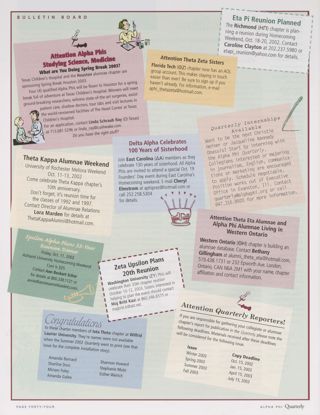 Bulletin Board, Fall 2002