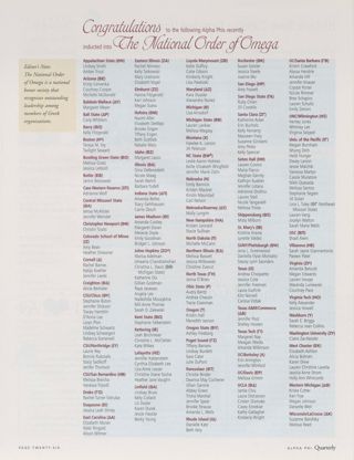 National Order of Omega, Winter 2003