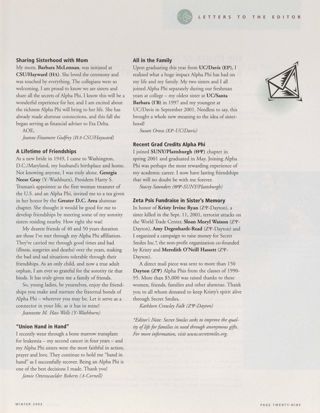 Letters to the Editor, Winter 2003
