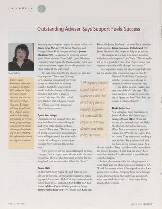 Outstanding Adviser Says Support Fuels Success