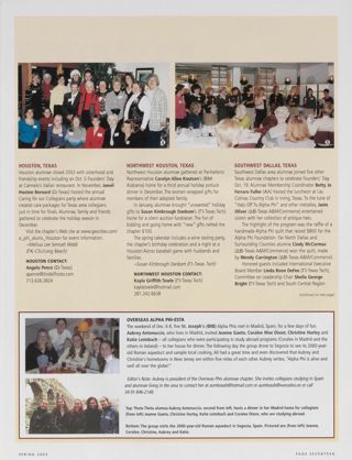 Alumnae Pride: Houston, Texas, Spring 2003. Alumnae Pride: Northwest Houston, Texas, Spring 2003. Alumnae Pride: Overseas Alpha Phi-esta. Alumnae Pride: Southwest Dallas, Texas, Spring 2003. Alumnae Pride: Charlotte, N.C., Spring 2003, Continued. Alumnae Pride: Northern Virginia, Spring 2003, Continued