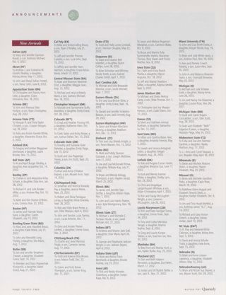 Announcements: New Arrivals, Spring 2003