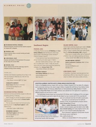 Alumnae Pride: Charlotte, N.C., Summer 2003, Continued. Alumnae Pride: Richmond/Central Virginia, Summer 2003. Alumnae Pride: Phoenix, Ariz., Summer 2003. Alumnae Pride: Houston Alumnae Chapter Hosts Spring Break Houston 2003. Alumnae Pride: Inland Empire, Calif., Summer 2003. Alumnae Pride: Long Beach, Calif., Summer 2003