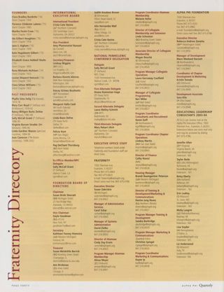 Fraternity Directory, Fall 2003