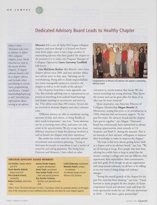 Dedicated Advisory Board Leads to Healthy Chapter
