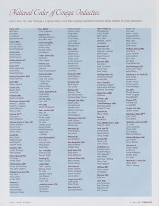 National Order of Omega Inductees, Winter 2004