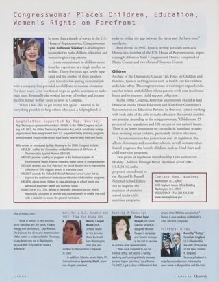Phis in Politics, Continued. Congresswoman Places Children, Education Women's Rights on Forefront