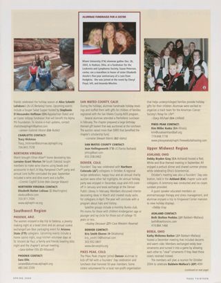 Alumnae Pride: Charlotte, N.C., Spring 2004, Continued. Alumnae Pride: Northern Virginia, Spring 2004. Alumnae Pride: Phoenix, Ariz., Spring 2004. Alumnae Pride: Alumnae Fundraise for a Sister. Alumnae Pride: San Mateo County, Calif., Spring 2004. Alumnae Pride: Denver, Colo., Spring 2004. Alumnae Pride: Pikes Peak, Colo., Spring 2004. Alumnae Pride: Ashland, Ohio, Spring 2004. Alumnae Pride: Berea, Ohio, Spring 2004