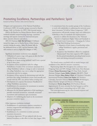 NPC Update: Promoting Excellence, Partnerships and Panhellenic Spirit