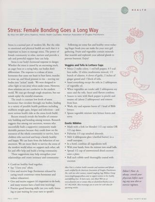 Stress: Female Bonding Goes a Long Way