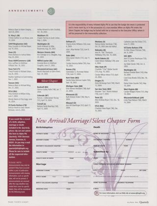 Announcements: Marriages, Fall 2004, Continued. Announcements: Silent Chapter, Fall 2004. New Arrival/Marriage/Silent Chapter Form, Fall 2004