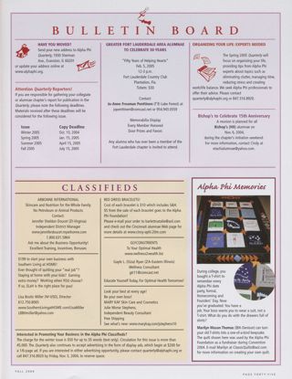 Bulletin Board, Fall 2004. Classifieds, Fall 2004. Alpha Phi Memories, Fall 2004
