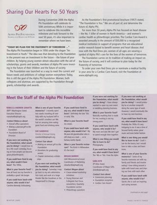 Sharing Our Hearts for 50 Years. Meet the Staff of the Alpha Phi Foundation