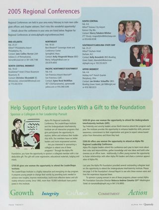 2005 Regional Conferences, Winter 2005. Help Support Future Leaders With a Gift to the Foundation