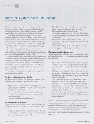 Foods for a Values-Based Life Change
