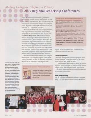 Making Collegiate Chapters a Priority: 2005 Regional Leadership Conferences