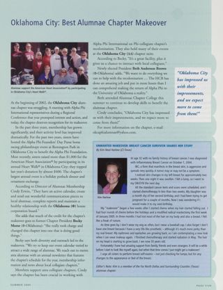 Oklahoma City: Best Alumnae Chapter Makeover. Unwanted Makeover: Breast Cancer Survivor Shares Her Story