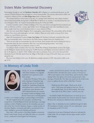 Sister Make Sentimental Discovery. In Memory of Linda Trinh