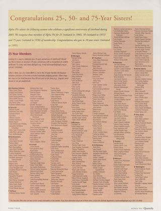25-Year Members, Fall 2005