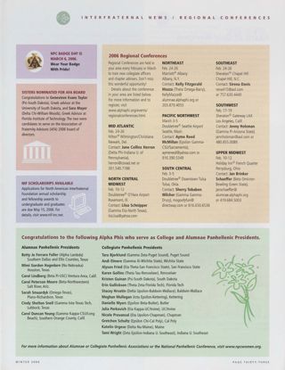 Interfraternal News/Regional Conferences, Winter 2006