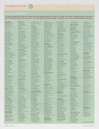 Alumnae Pride: Alumnae Advantage, Winter 2006