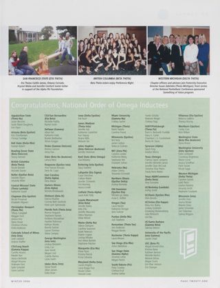Congratulations, National Order of Omega Inductees, Winter 2006