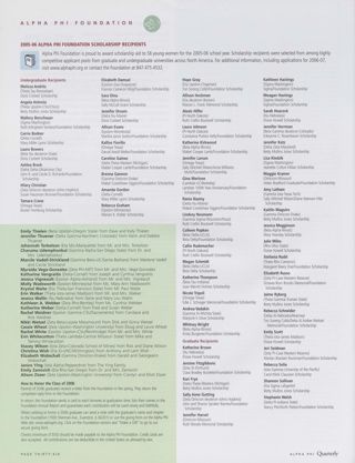 Families and Friends Honor the Class of 2005, Continued. 2005-06 Alpha Phi Foundation Scholarship Recipients
