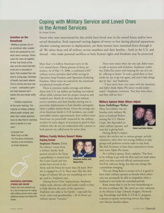 Coping With Military Service and Loved Ones in the Armed Services