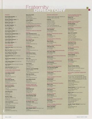 Fraternity Directory, Fall 2006