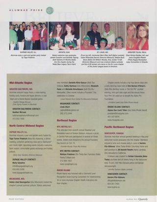Alumnae Pride: St. Louis, Mo., Fall 2006. Alumnae Pride: Greater Baltimore, Md., Fall 2006. Alumnae Pride: DuPage Valley, Ill., Fall 2006. Alumnae Pride: Milwaukee, Wis., Fall 2006. Alumnae Pride: NYC Metro, N.Y., Fall 2006. Alumnae Pride: Rhode Island, Fall 2006. Alumnae Pride: Vancouver, Canada, Fall 2006. Alumnae Pride: Wichita, Kan., Fall 2006, Continued. Alumnae Pride: Greater Tulsa, Okla., Fall 2006, Continued