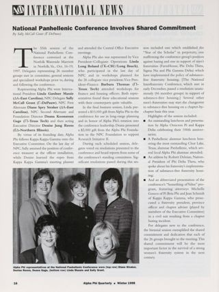 National Panhellenic Conference Involves Shared Commitment