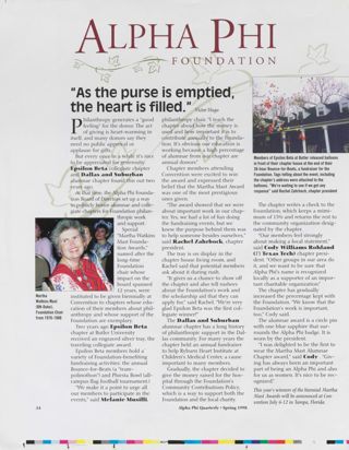 Alpha Phi Foundation, Spring 1998. Martha Foote Crow