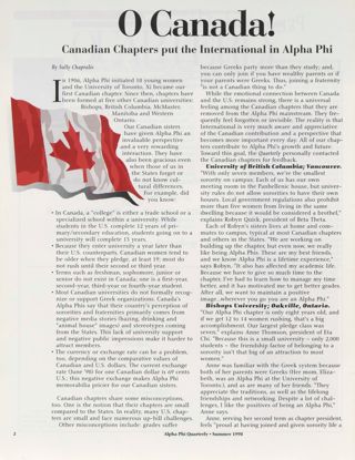 O Canada!. Alpha Phi Foundation: First Professor of the Year Named