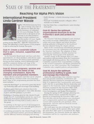State of the Fraternity, Summer 1998. Alpha Phi 1998-99 Recommendation Form
