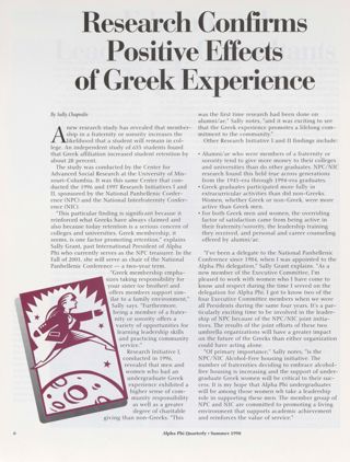 Research Confirms Positive Effects of Greek Experience