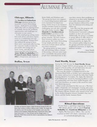 Alumnae Pride: Chicago, Illinois, Fall 1998. Alumnae Pride: Dallas, Texas, Fall 1998. Alumnae Pride: Fort Worth, Texas, Fall 1998
