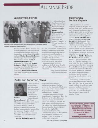 Alumnae Pride: Jacksonville, Florida, Spring 1999. Alumnae Pride: Richmond & Central Virginia, Spring 1999