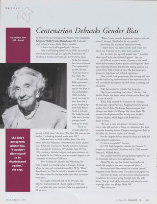 People: Centenarian Debunks Gender Bias