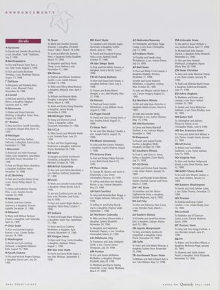 Announcements: Births, Fall 1999. Preventative Lifestyles for Women