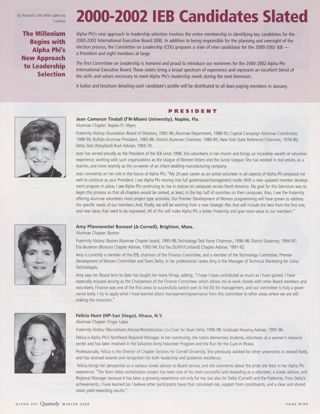 2000-2002 IEB Candidates Slated. On Campus: Pi (North Dakota), Winter 2000