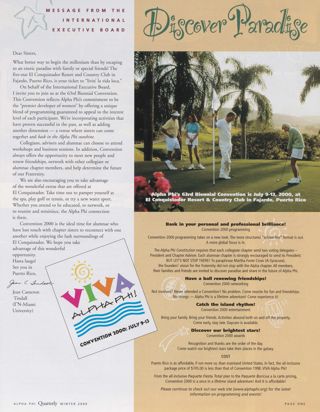 Message From the International Executive Board, Winter 2000. Discover Paradise. Who Are the COL Committee Members?