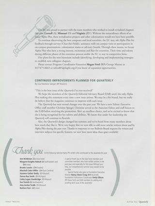 Committee Reports: Leading the Way in Alpha Phi Extension, Continued. Committee Reports: Alpha Phi: The Premier Developer of Women, Continued. Alpha Phi Foundation Funds New Scholarship Conference