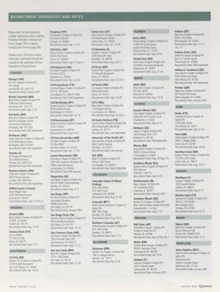 Recruitment Addresses and Dates, Summer 2000. Announcements: New Additions, Summer 2000