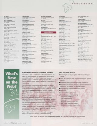Announcements: Marriages, Spring 2000, Continued. Announcements: Silent Chapter, Spring 2000. What's New on the Web?, Spring 2000. Foundation Funds "Extraordinary" Game Show, Continued
