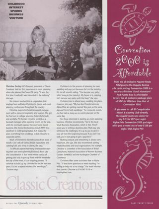 Phi-tured Business Owners: Classic Creations. Convention 2000 Is Affordable
