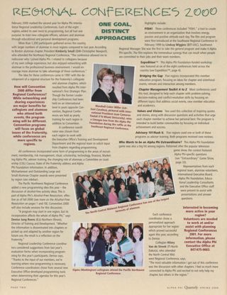 Regional Conferences 2000. On Campus: Alpha (Syracuse), Spring 2000