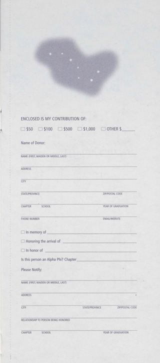 Alpha Phi Foundation Envelope. Alumnae Pride: Mid-Atlantic Region, Winter 2001