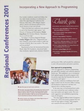 Regional Conferences 2001: Incorporating a New Approach to Programming. People: Mardi Gras Royalty