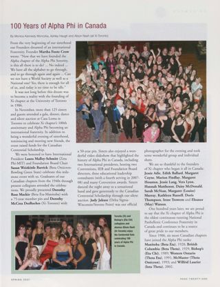 100 Years of Alpha Phi in Canada